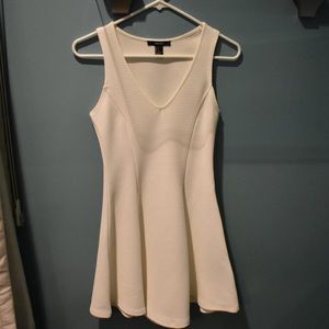 White fit and flair dress